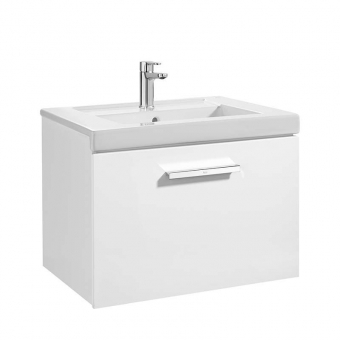 Spintelė praustuvui Roca PRISMA 600x460x450 mm, 1 stalčius, spalva - balta blizgi 